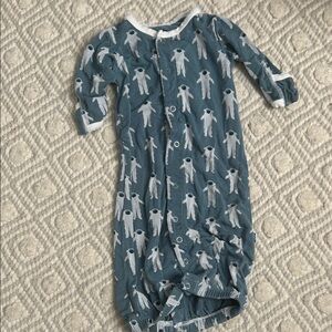 Kickee Pants astronaut convertible snap gown - newborn